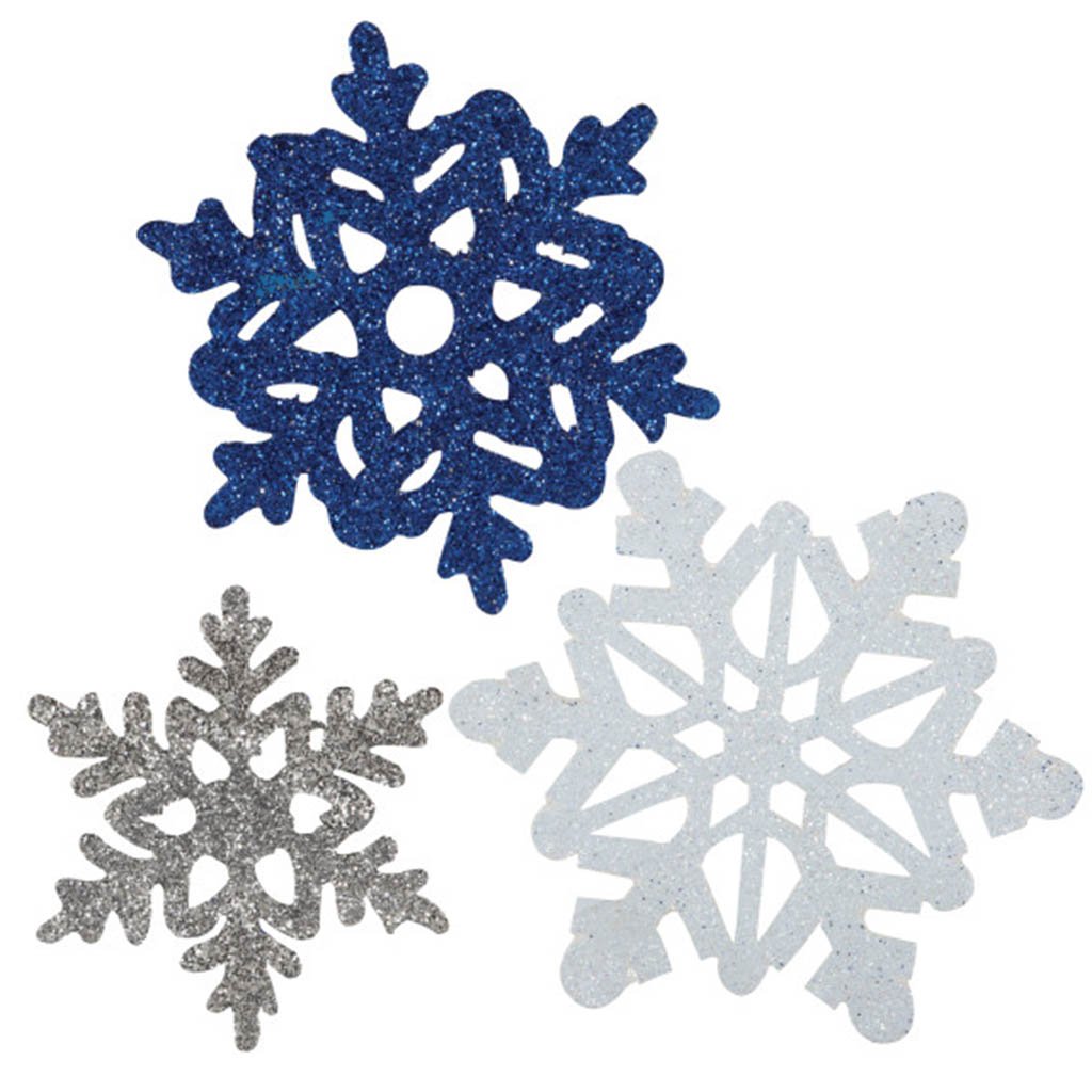 Mini Snowflake Glitter Cut Outs 6ct Assorted