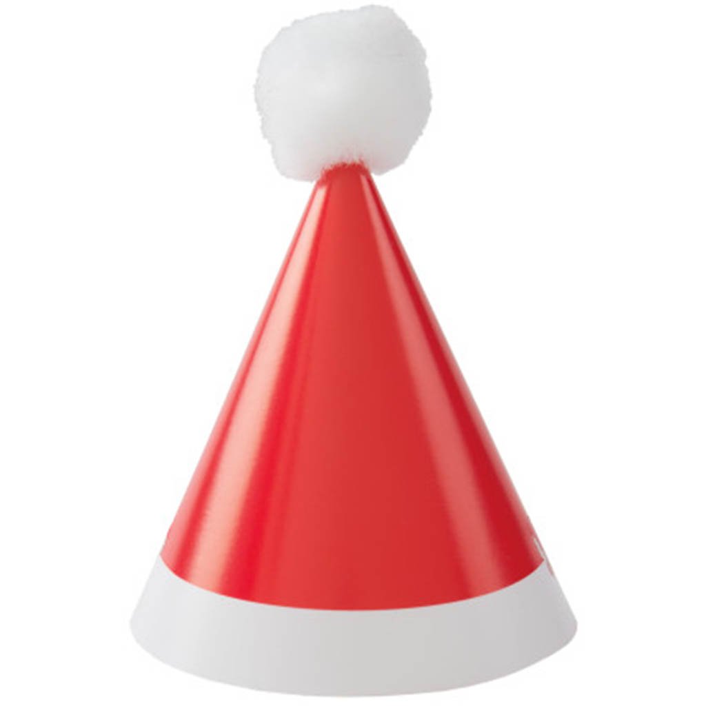 Mini Pom Pom Santa Party Hats 8ct