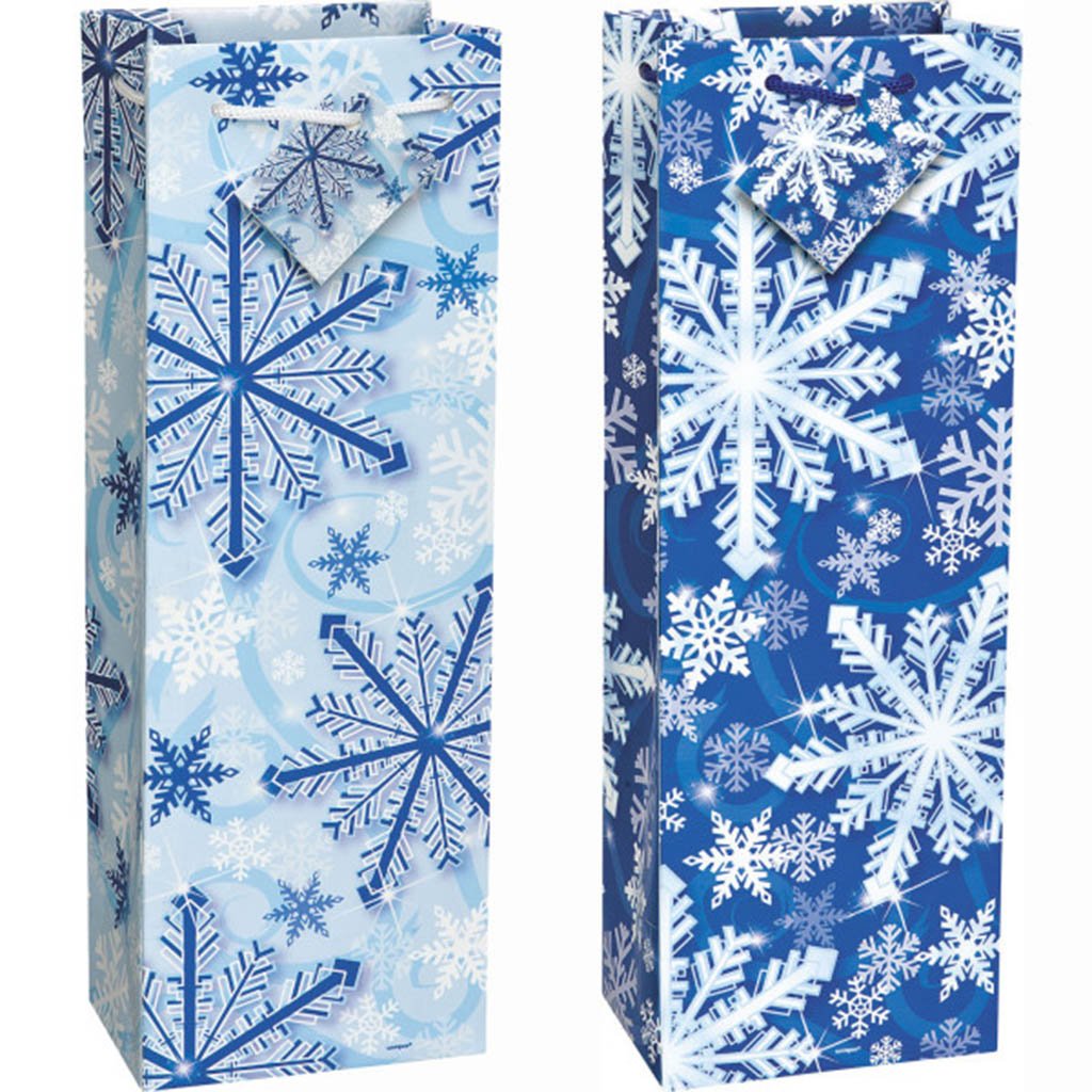 Sparkle Snowflake Wine Gift Bag Assortment