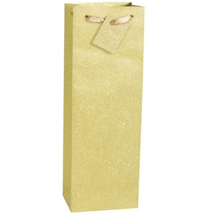 Gold Glitter Wine Gift Bag