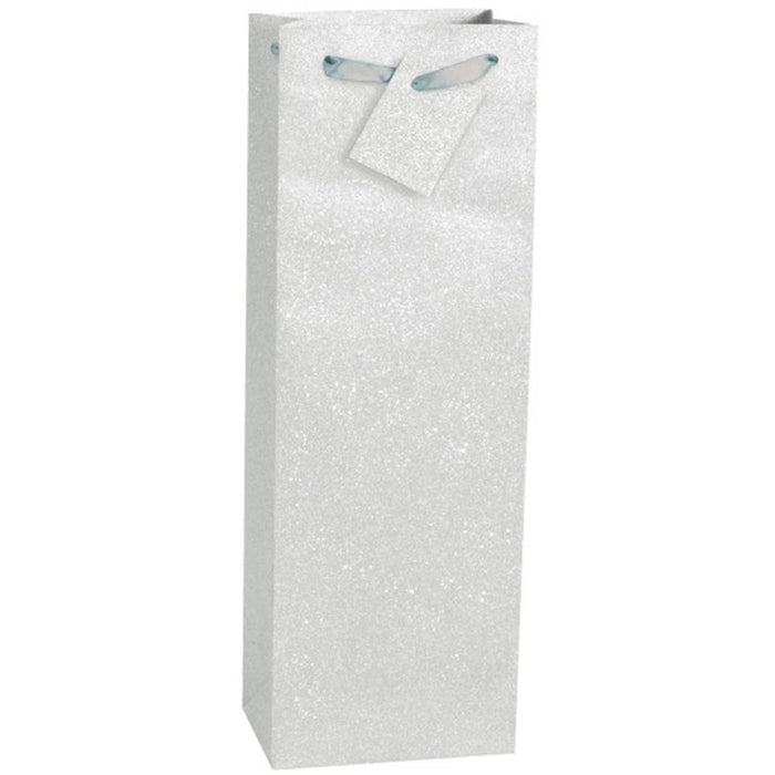 Silver Glitter Wine Bag