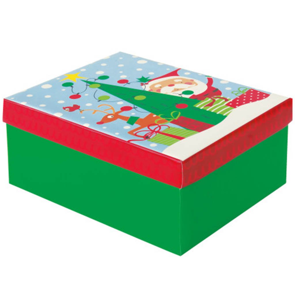 Colorful Santa Christmas Gift Box Medium