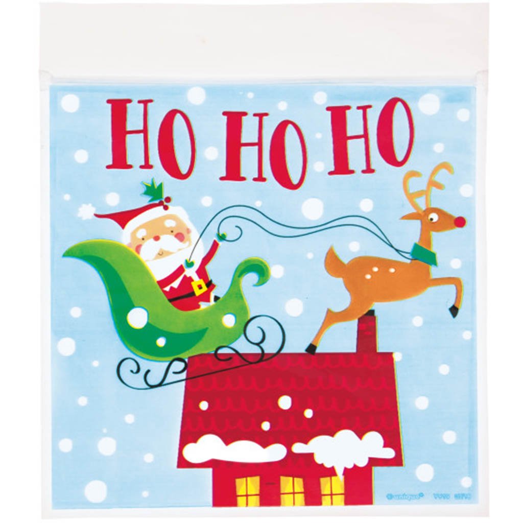 Zip-Top Colorful Santa Christmas Treat Bags