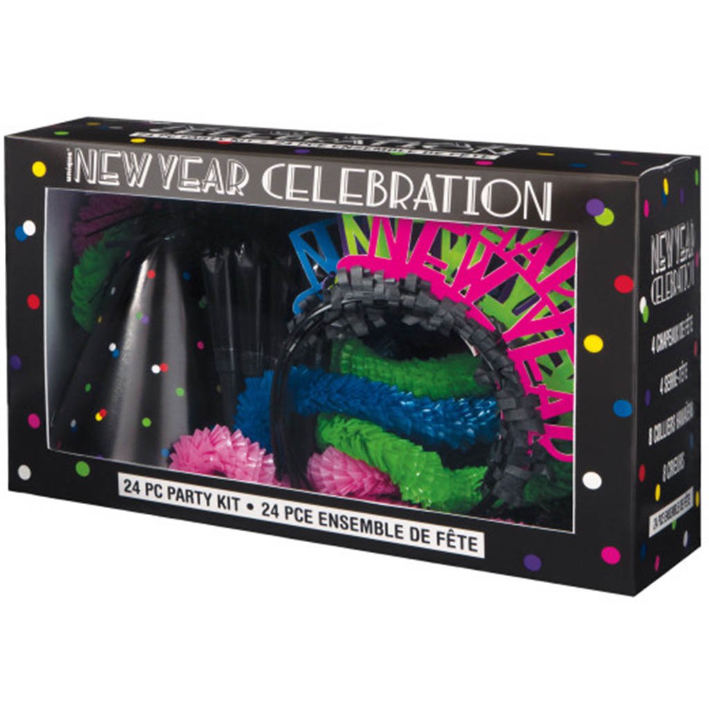 Neon Dots New Years Party Kit for 8