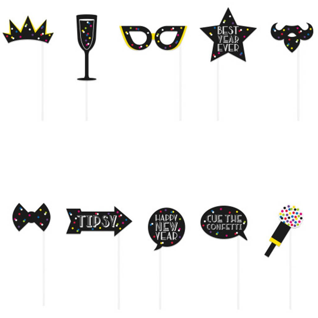 Neon Dots New Years Photo Booth Props, 10ct