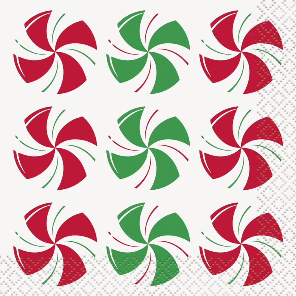 Peppermint Chrismas Beverage Napkin 16ct