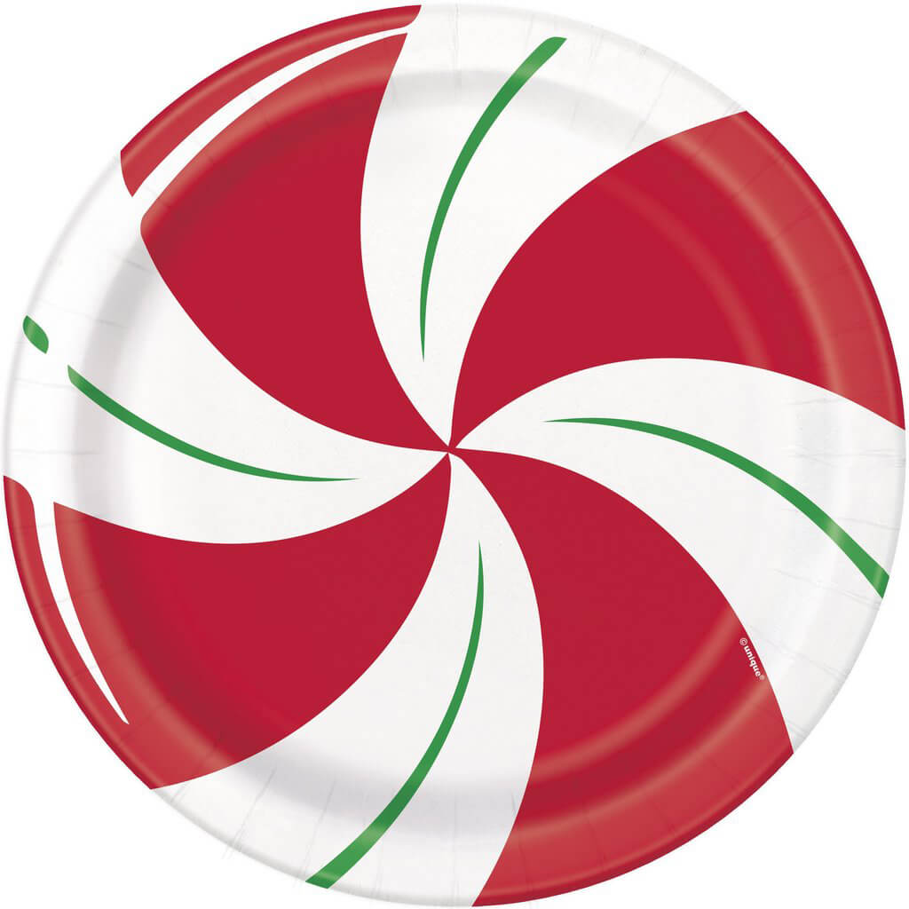 Peppermint Chrismas Dinner Plate, 8ct