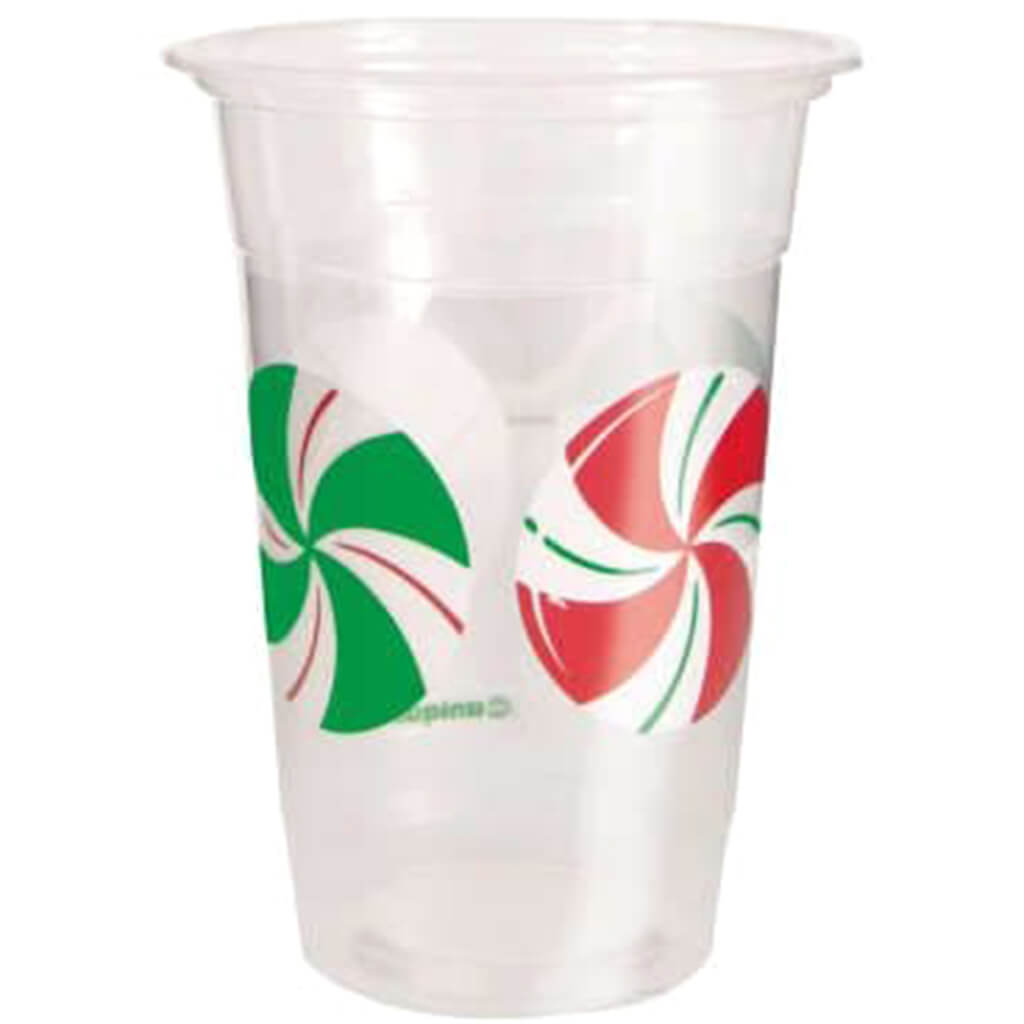 Peppermint Chrismas Plastic Cups 16oz