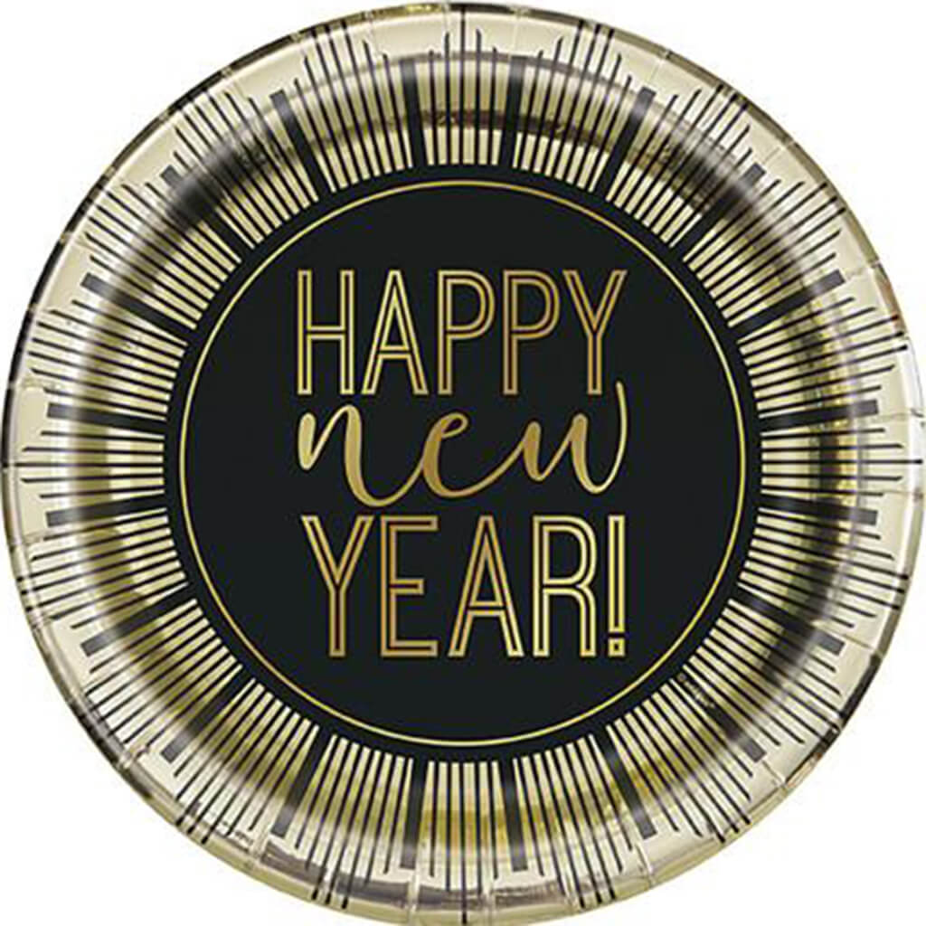 Roaring New Year Dessert Plate 7in, 8ct