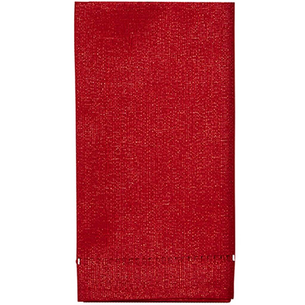 Lurex Hemstitch Napkin Set of 4, Red