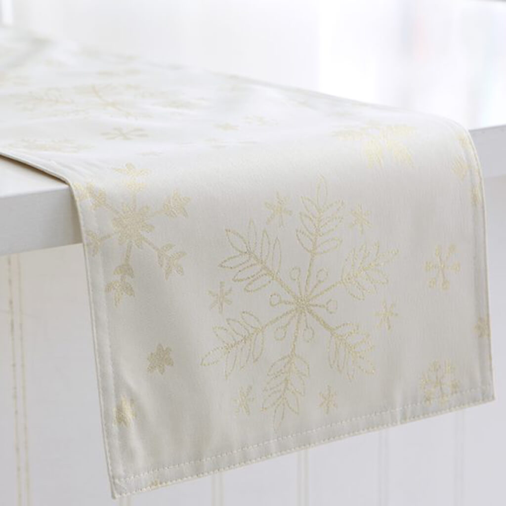Glitter Snowflake Table Runner, 13in X 72in