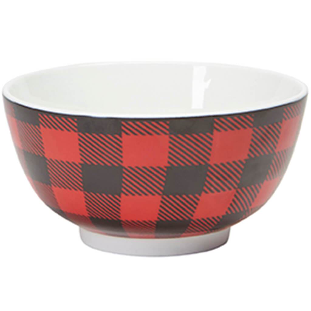 Buffalo Check Ceramic Bowl, Red