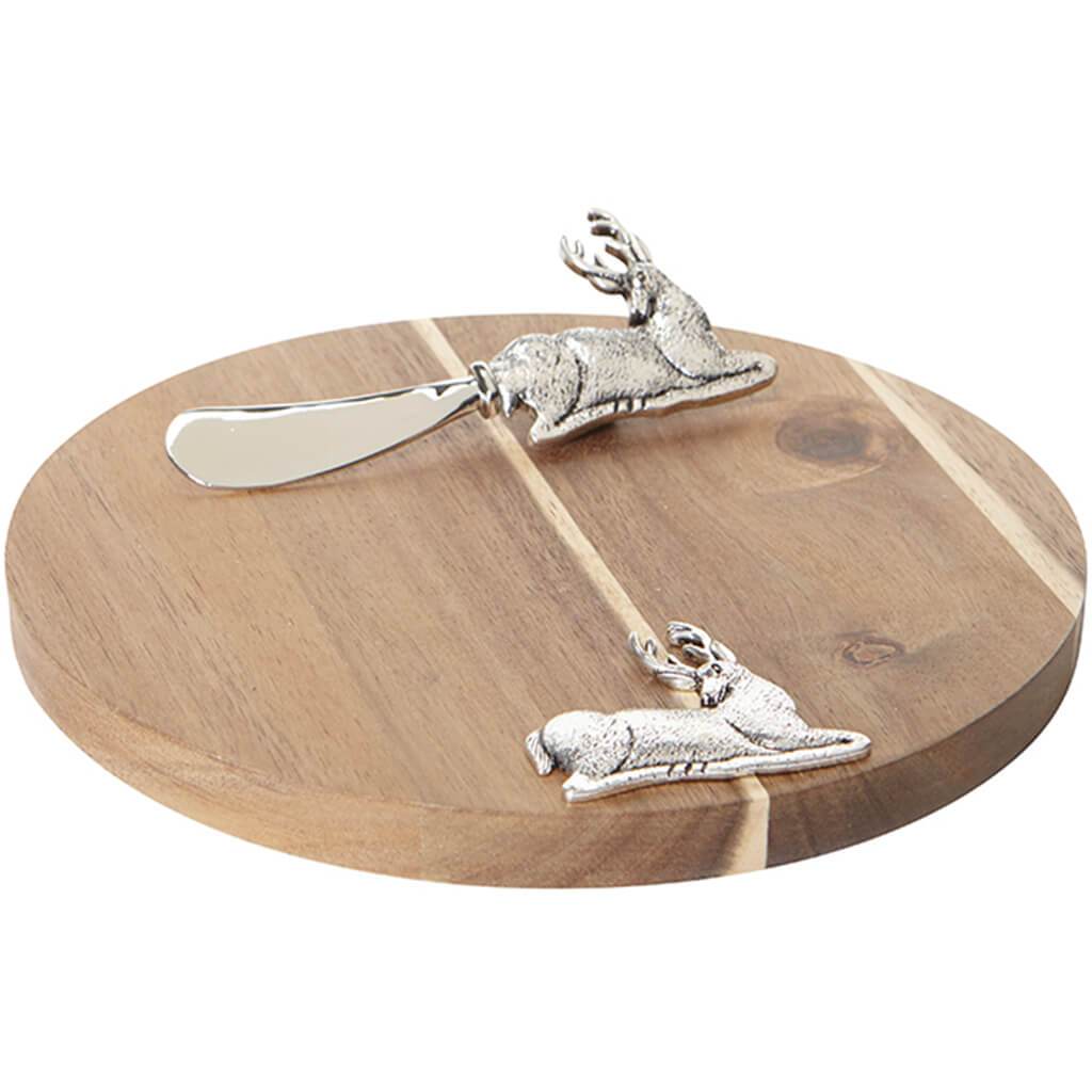 Reindeer Round Acacia Board Spreader