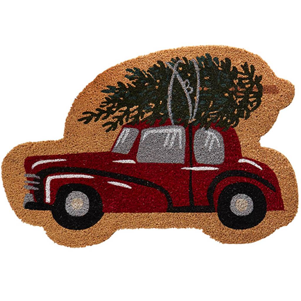 Vintage Christmas Car Coir Mat