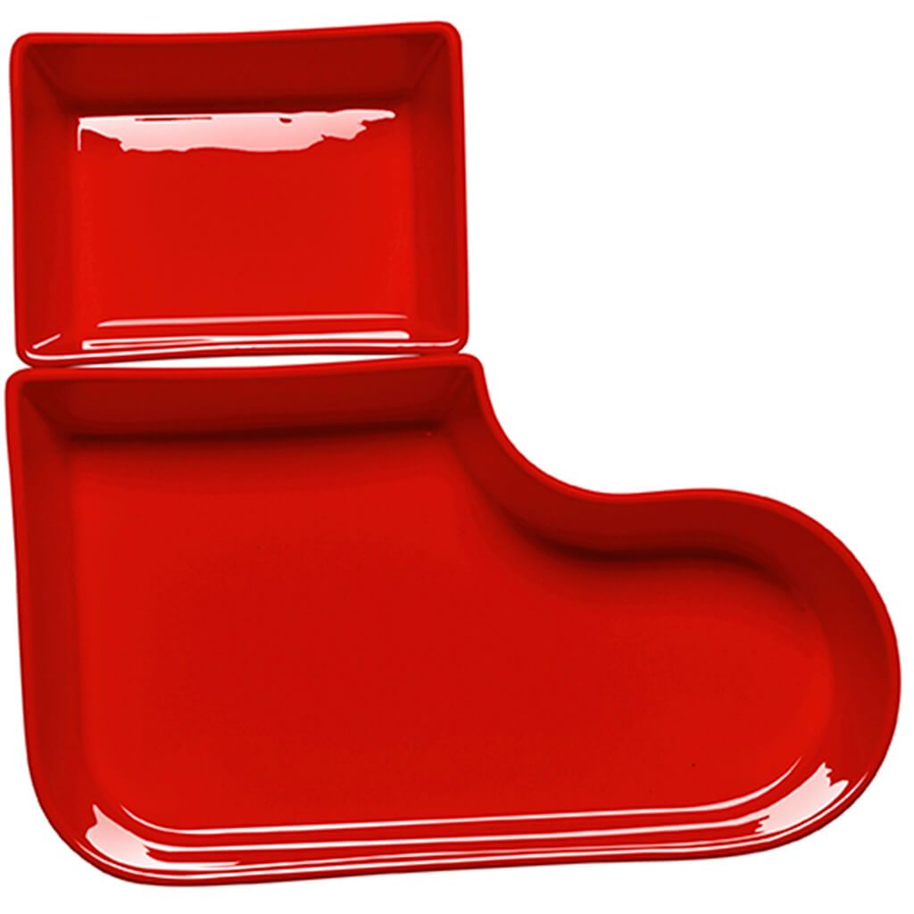 Stocking Serving Dish Red