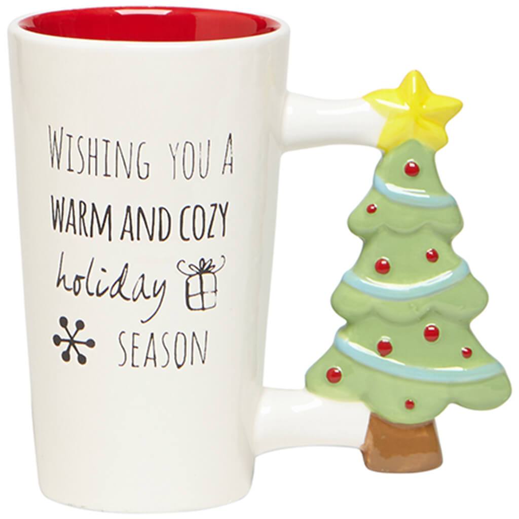 Tree Novelty Handle Mug Red
