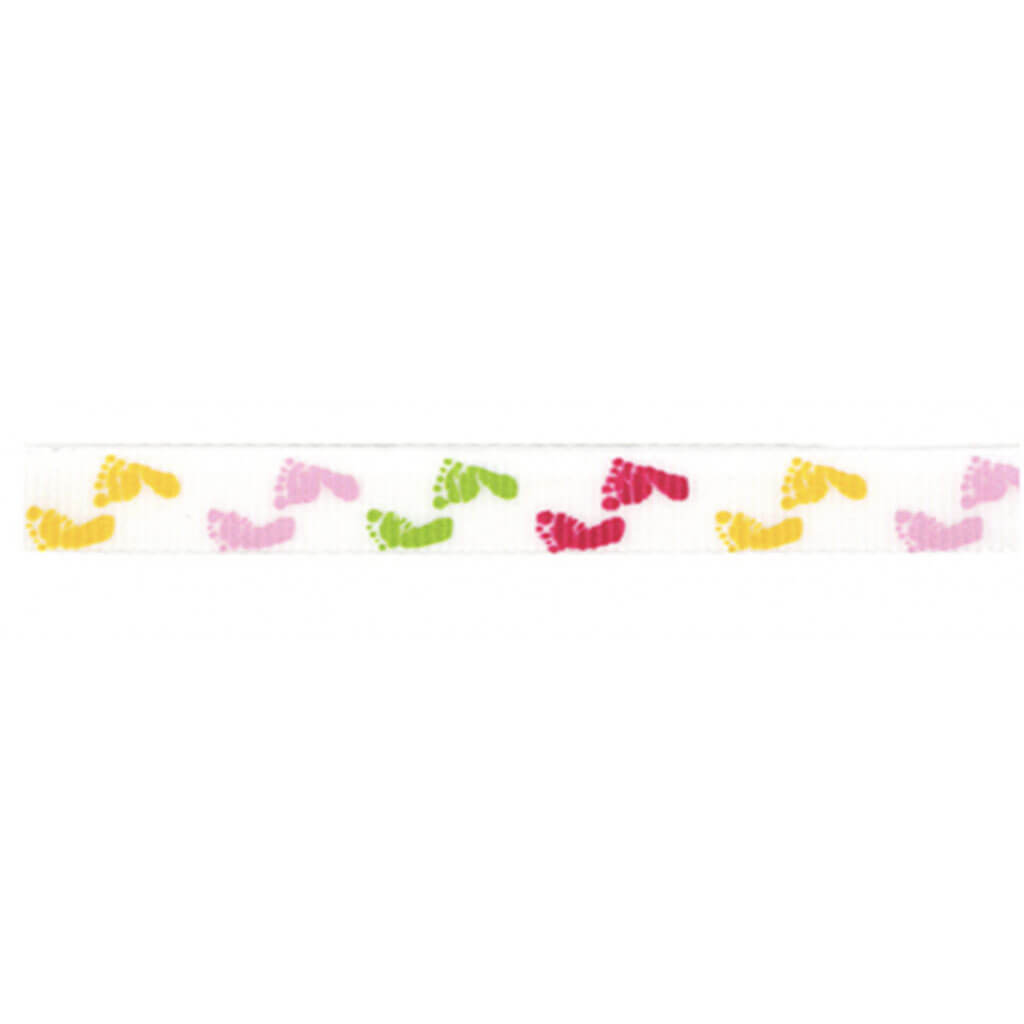 Colorful Footprints Adhesive Ribbon 3/8 Inch