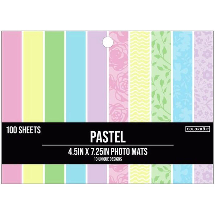 Colorbok Designer Paper 4.5in x 7.25in Photo Mat Sets- Pastel