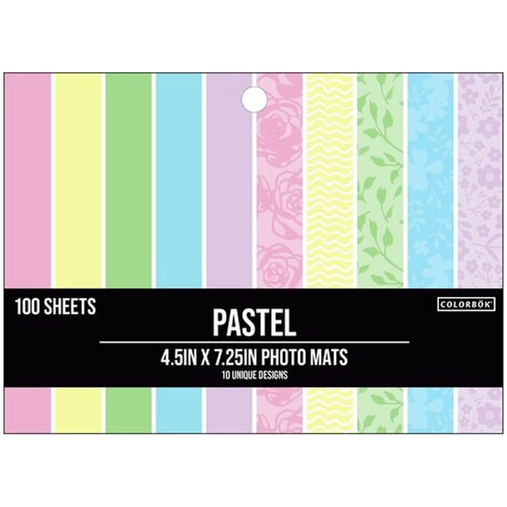 Colorbok Designer Paper 4.5in x 7.25in Photo Mat Sets- Pastel
