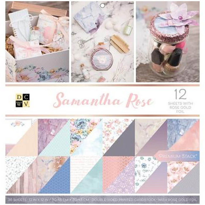 Double-Sided Cardstock Stack Samantha Rose 12in x 12in