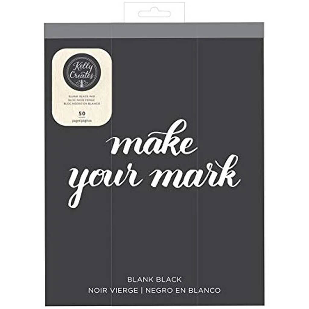 Kelly Creates 50 sheets Black Blank Practice Pad 8.5in x11in