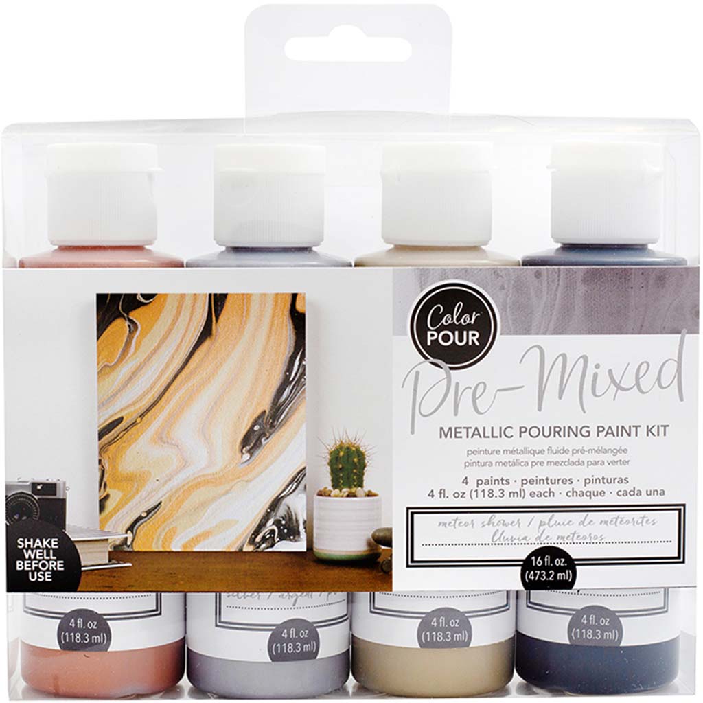 Pre-Mixed Metallic Pouring Paint Kit 4pk 4oz Each