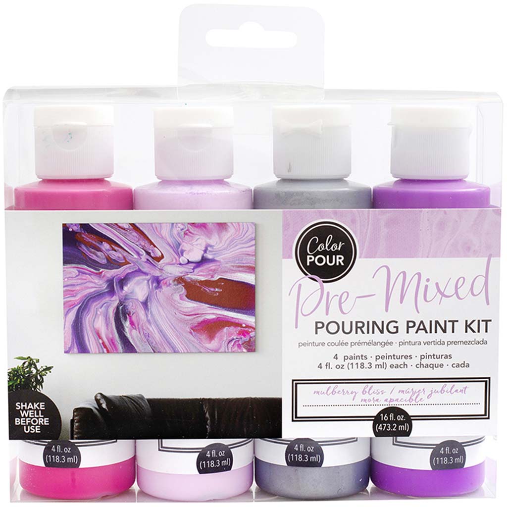 Pre-Mixed Pouring Paint Kit 4pk 4oz Each