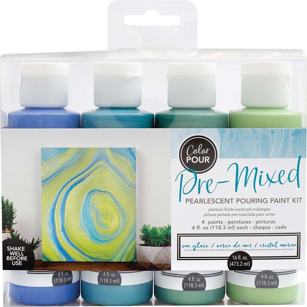 Pre-Mixed Pouring Paint Kit 4pk 4oz Each