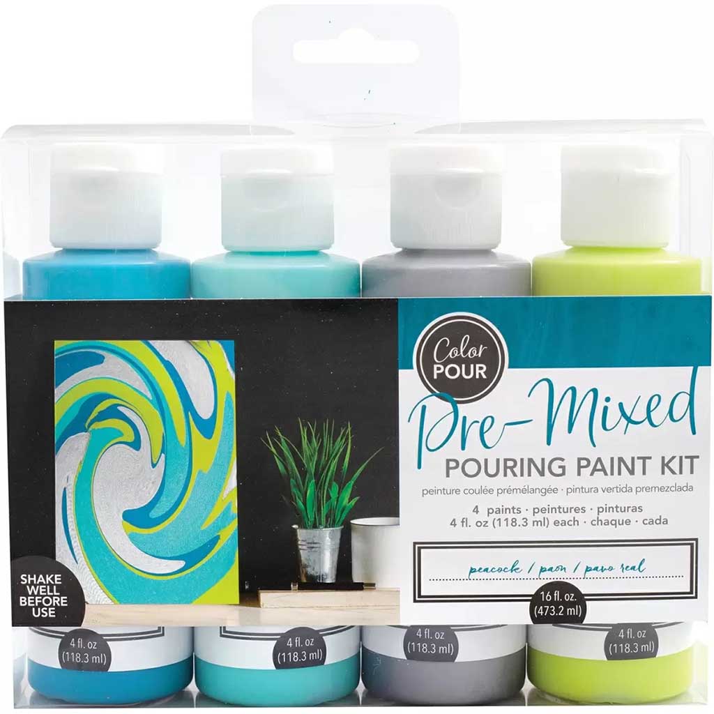 Pre-Mixed Pouring Paint Kit 4Pk 4oz Each