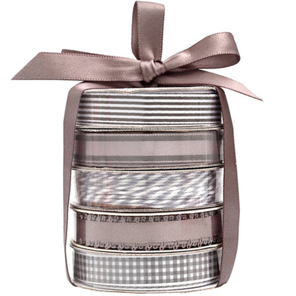 Ribbon Spool 5pk Gray