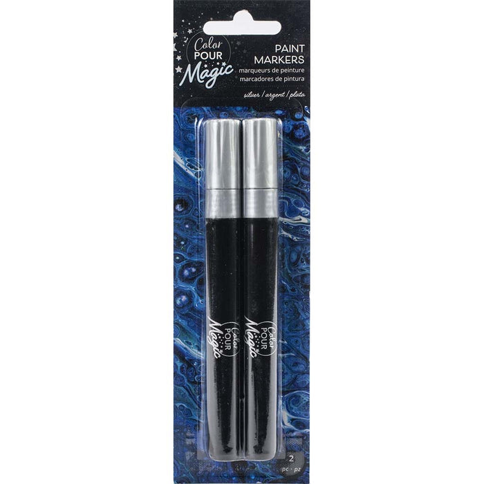 Color Pour Magic Paint Pen 2/Pkg Opaque and Silver