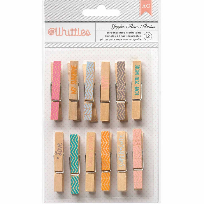 Whittles Clothespins Giggles- 12pack