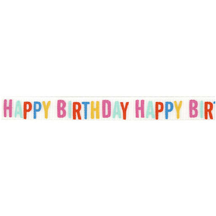 Happy Birthday Adhesive Ribbon 3/8 Inch | Gift Wrapping Ribbon