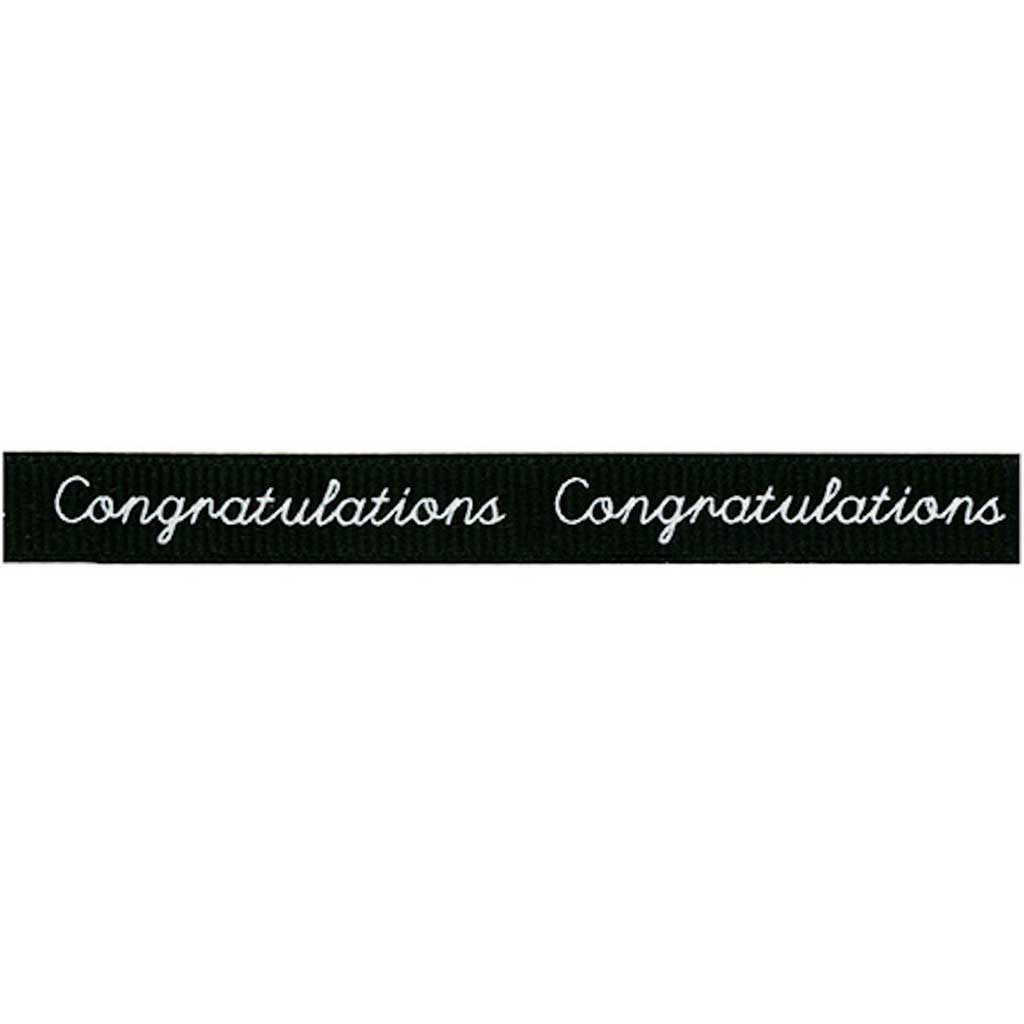 Congratulations Printed Adhesive Ribbon 3/8 Inch Gift Wrapping