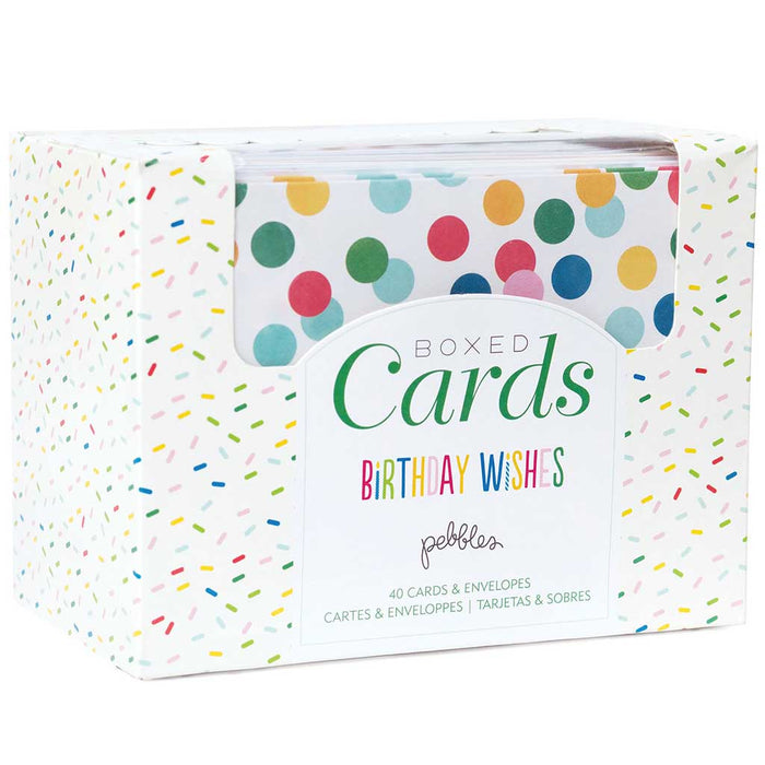 Pebbles Birthday Wishes A2 Cards & Envelopes 40 Pack