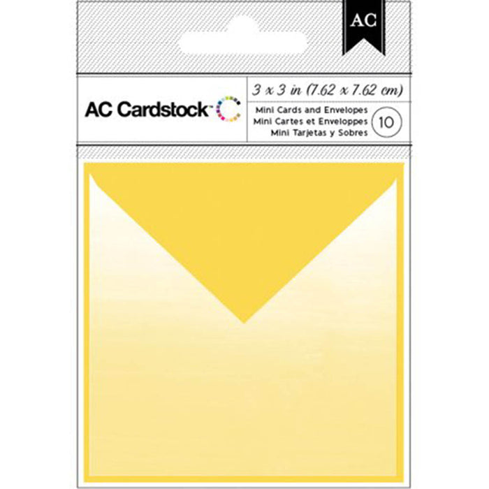 American Crafts 3" x 3" Lime Mini Cards & Envelopes 10 Pack