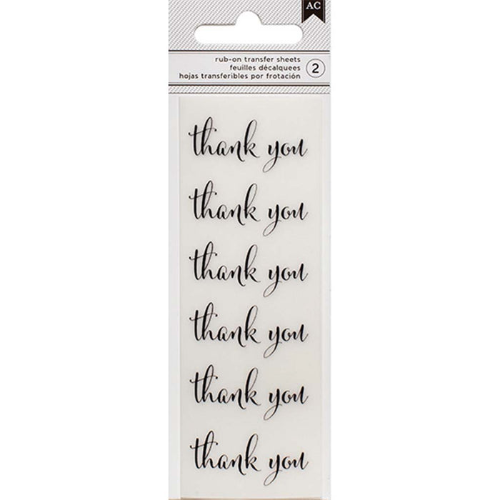 Thank You Rub-On Transfer Sheets 8.5x11 Inch