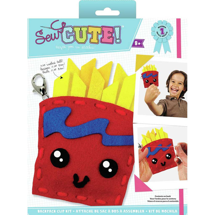 Colorbok Sew Cute! Felt Backpack Clip Kit- Mini French Fries