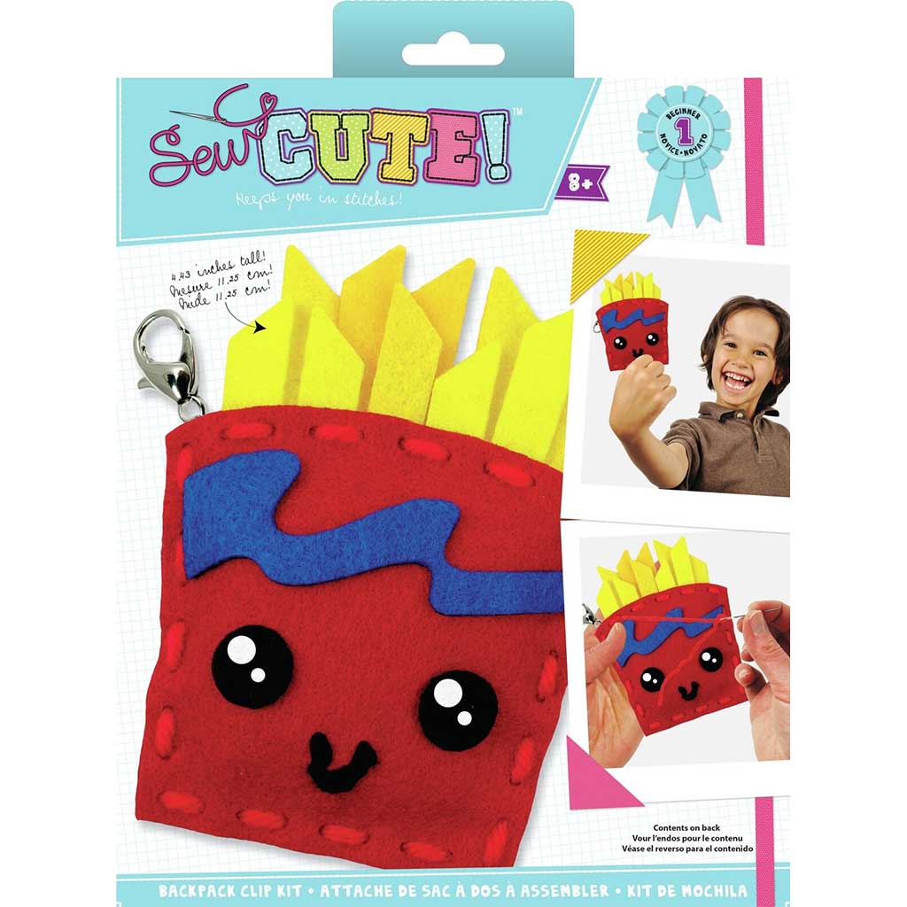 Colorbok Sew Cute! Felt Backpack Clip Kit- Mini French Fries