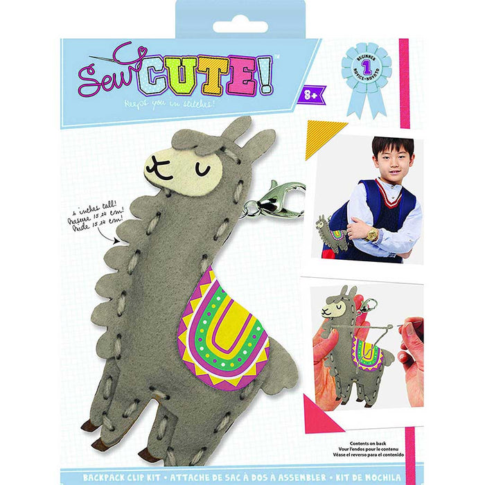 Colorbok Sew Cute! Felt Backpack Clip Kit- Llama