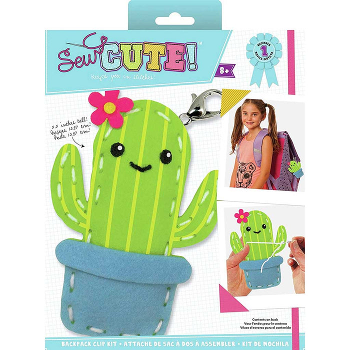 Colorbok Sew Cute Mini Cactus Felt Backpack Clip Kit for Kids