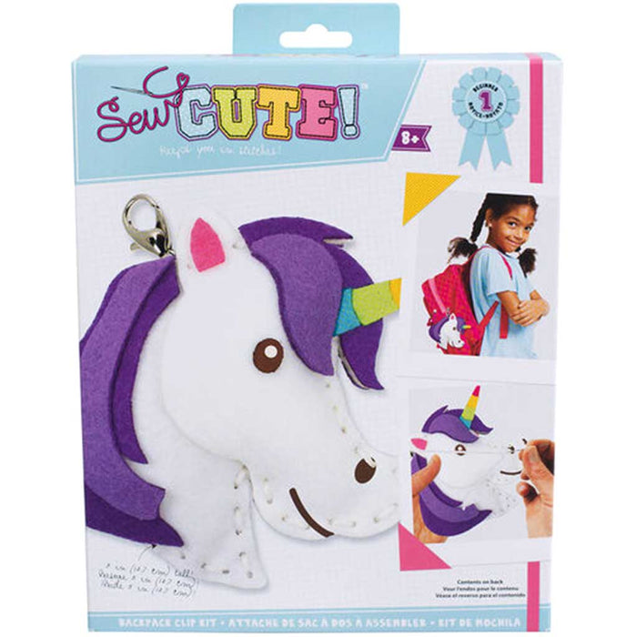 Sew Cute! Felt Backpack Clip Kit- Unicorn
