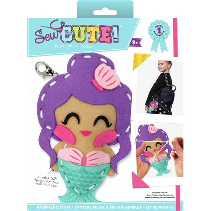 Colorbok Sew Cute! Felt Backpack Clip Kit- Mermaid