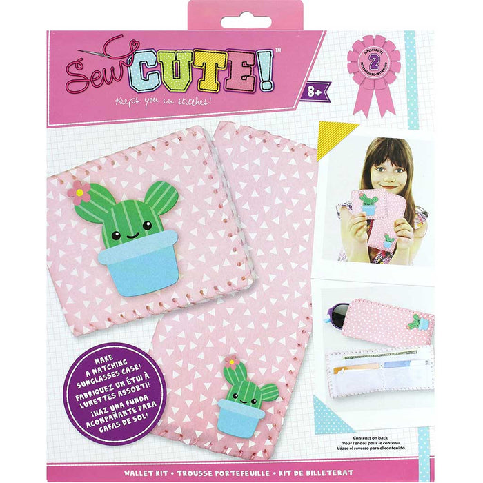 Colorbok Sew Cute Felt Wallet Kit Cactus, Multicolor