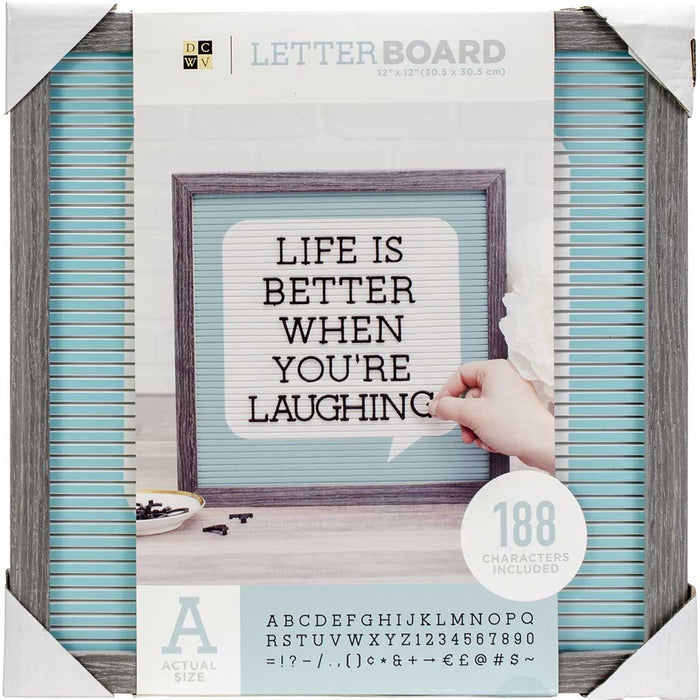 DCWV Word Bubble Letterboard 12in x 12in with 188 Alphabet and Symbols