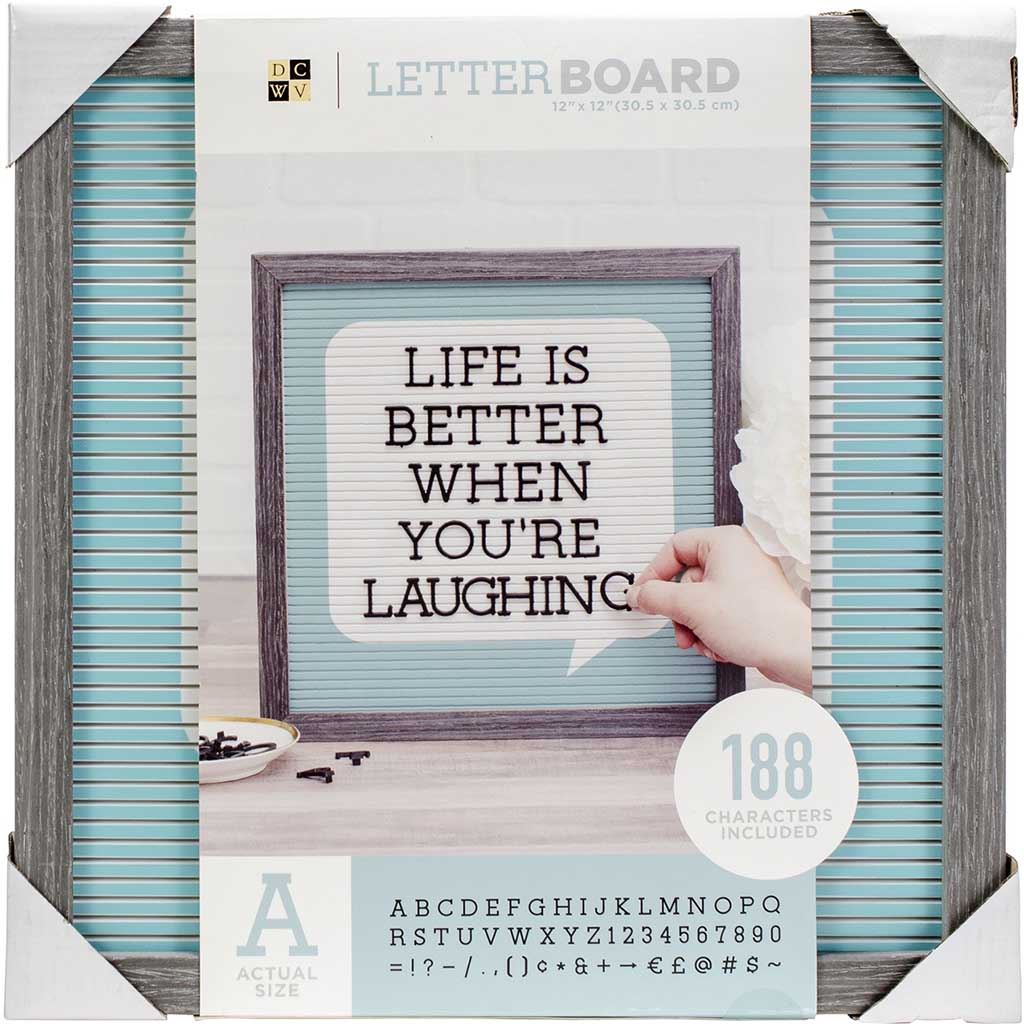 DCWV Word Bubble Letterboard 12in x 12in with 188 Alphabet and Symbols