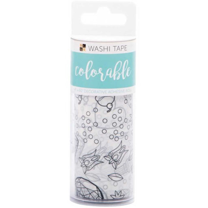 DCWV Colorable Washi Tape Decorative Craft Tape 5 Feet