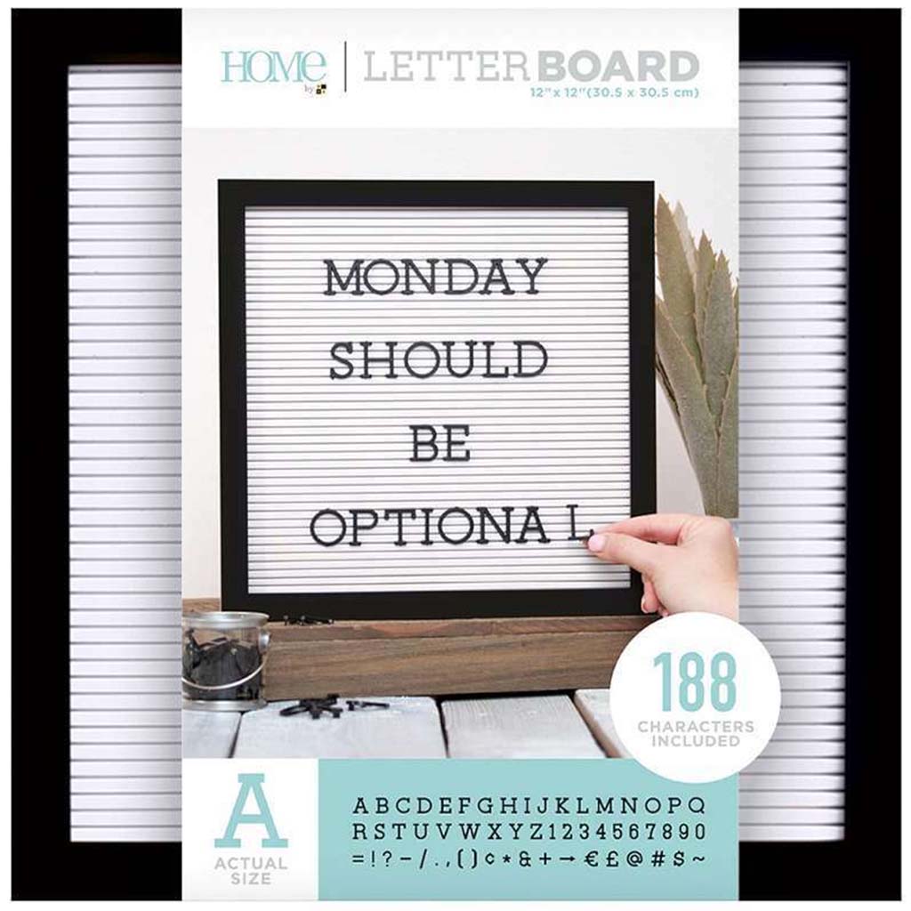 Letter Board Black and White, 12in x 12in