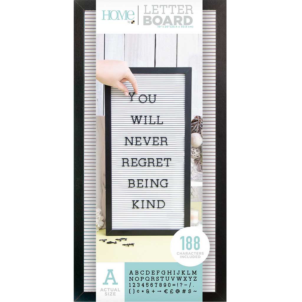 DCWV Letterboard 10in x 20in-Black w/ white Insert- 188pcs