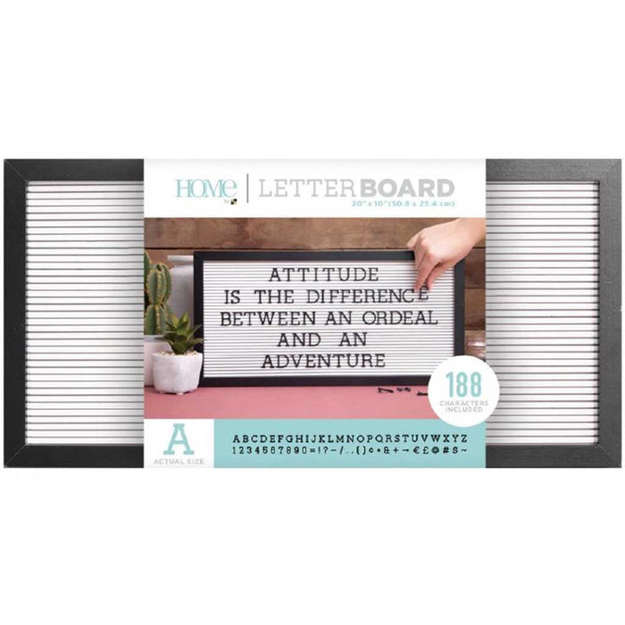 DCWV Letter Board 20in x 10in- Black and White, 188pcs